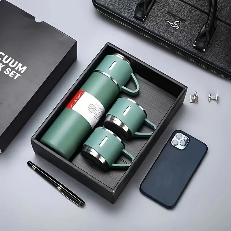 Set Termo Temperatura Acero Inoxidable+3 tazas