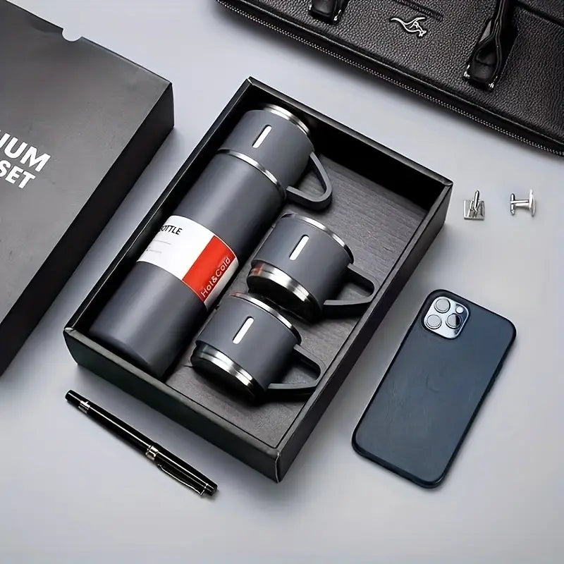 Set Termo Temperatura Acero Inoxidable+3 tazas