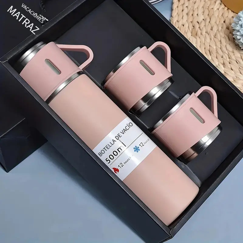 Set Termo Temperatura Acero Inoxidable+3 tazas