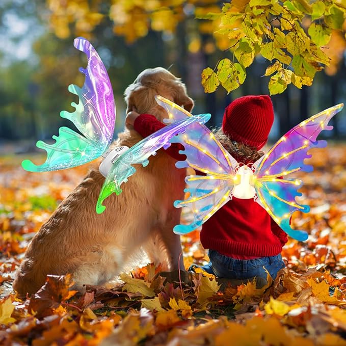 Alas Mágicas™ – Alas de mariposa luminosas con movimiento para mascotas