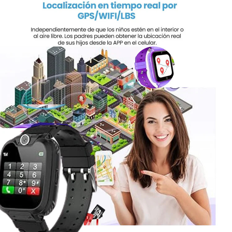 RELOJ GPS CON LOCALIZADOR EN TIEMPO REALY CÁMARA INTEGRADA GRATIS SIM