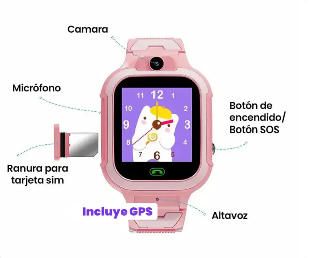 RELOJ GPS CON LOCALIZADOR EN TIEMPO REALY CÁMARA INTEGRADA GRATIS SIM