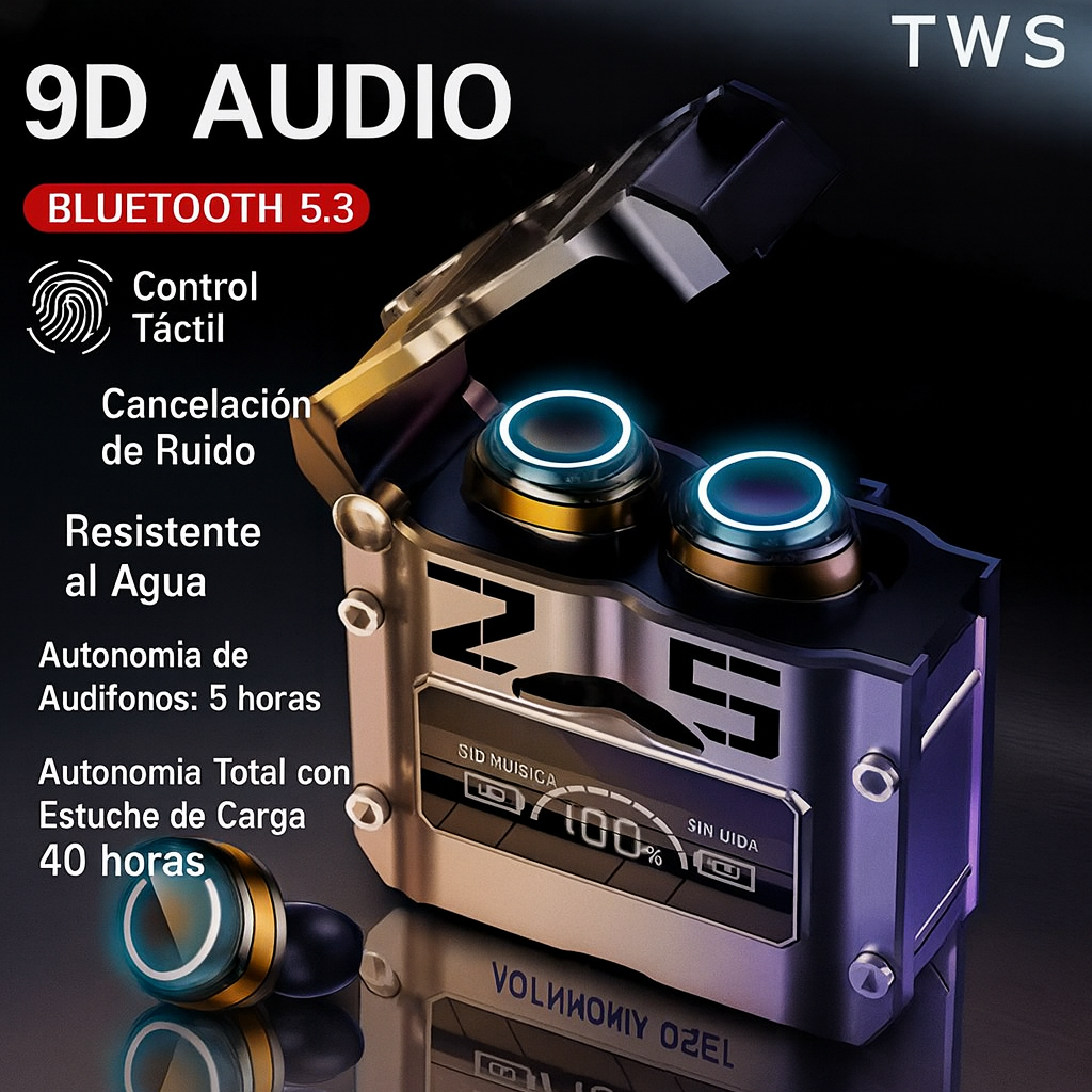 Audifonos Inalambricos M25 Bluetooth Microfono USB Power Bank Negro