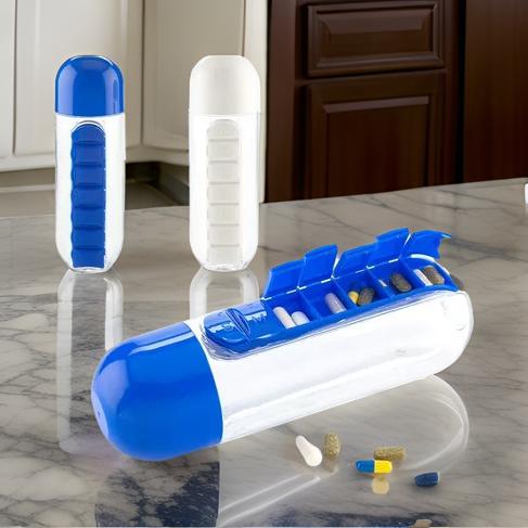 Termo Pastillero Botella De Agua Organiz