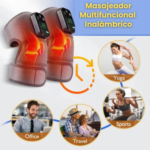 2pcs Masajeador De Vibración Térmica Para Rodilla, Hombro, Codo y Dolores Musculares