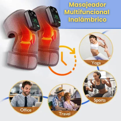 2pcs Masajeador De Vibración Térmica Para Rodilla, Hombro, Codo y Dolores Musculares