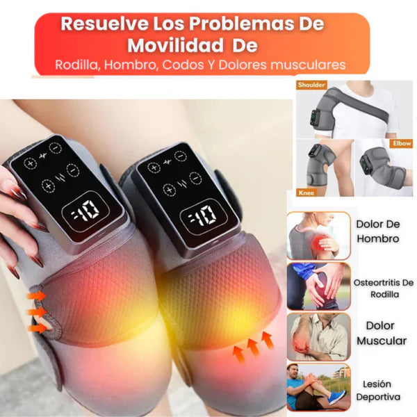 2pcs Masajeador De Vibración Térmica Para Rodilla, Hombro, Codo y Dolores Musculares