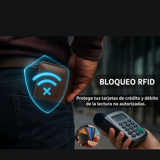 Billetera RFID  Fibra de Carbono Tarjete