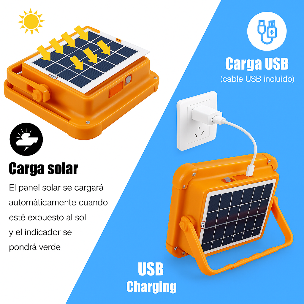 LAMPARA SOLAR CON POWER BANK IP66